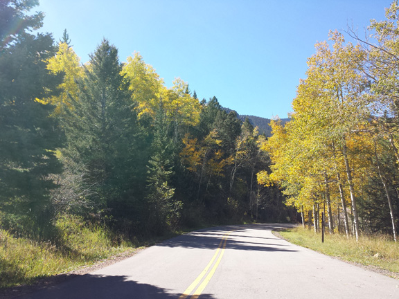 Fall road headed into Lake Isabel