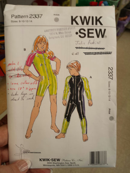 pattern for wet suit