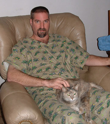 Ken wearing jammies